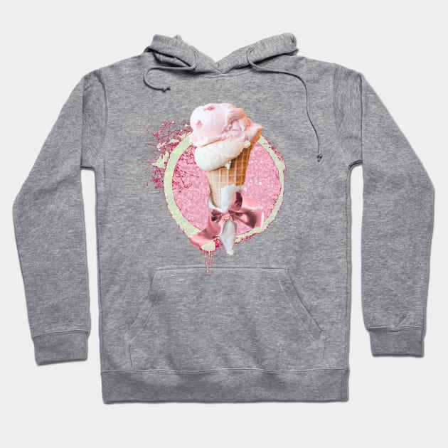 Strawberry Ice Cream Cone Hoodie by CatAstropheBoxes